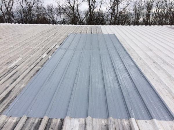 Roof patched with Sheet of Corrugates metal
